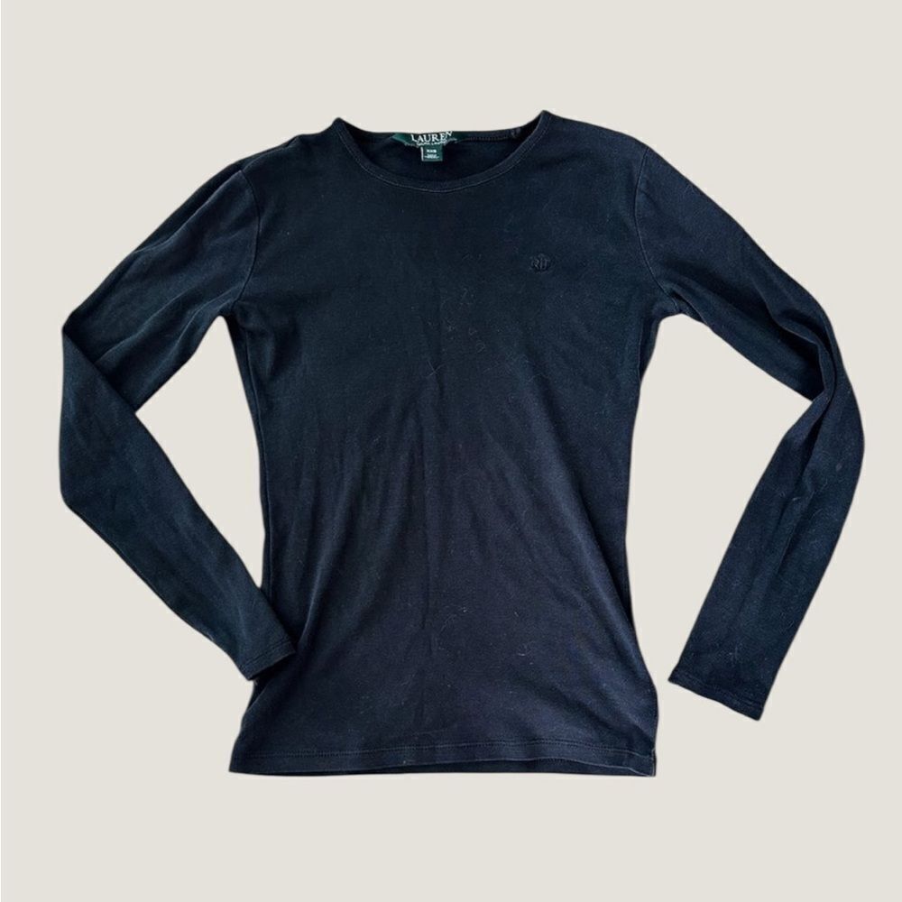 Vintage Ralph Lauren Black Crew Neck Long Sleeve